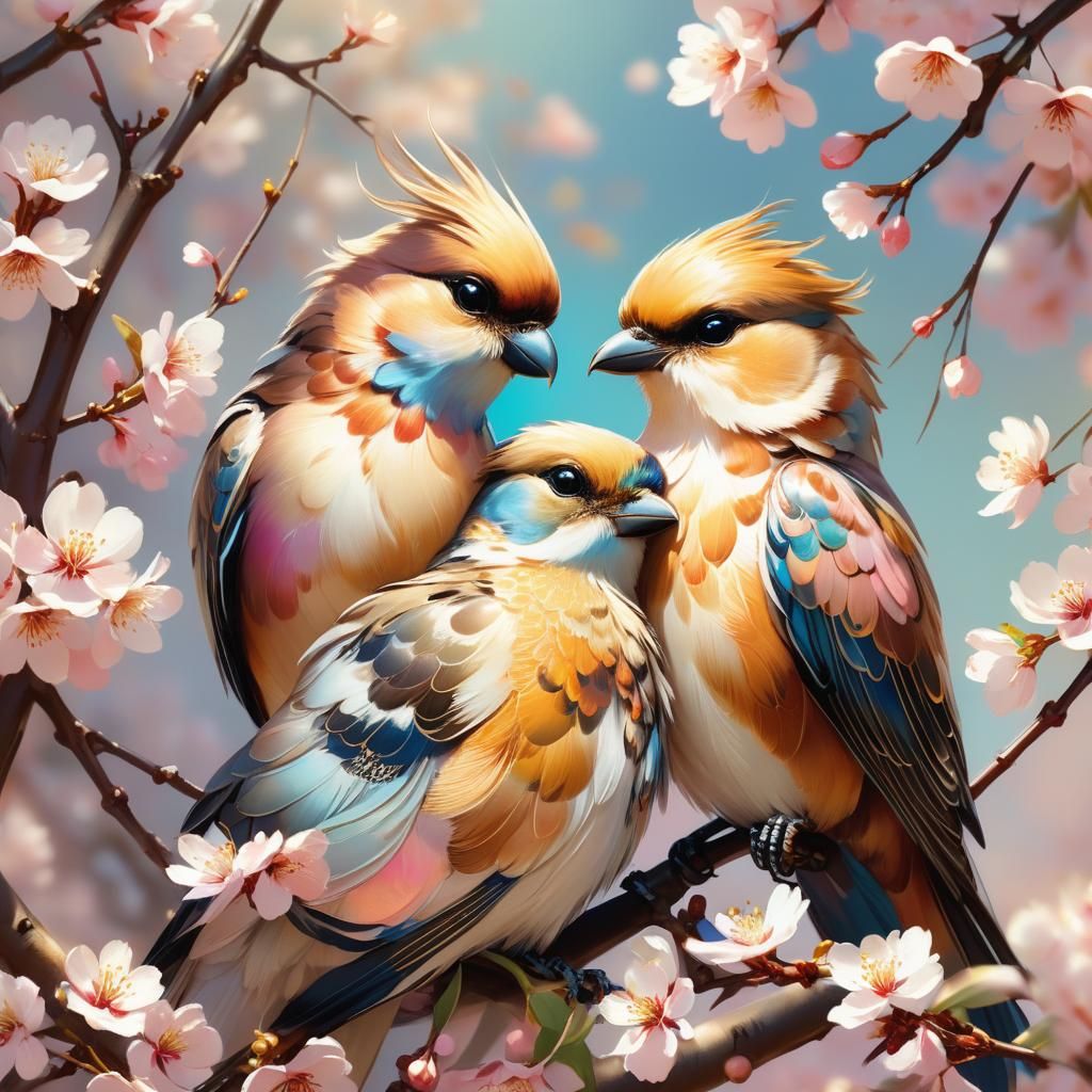 Cherry Blossom Birds