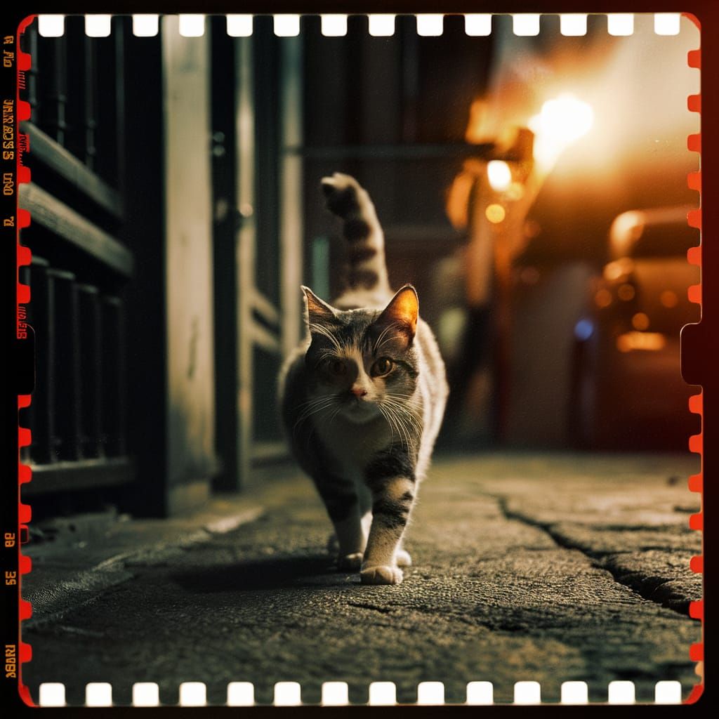 cat walking down bugis street