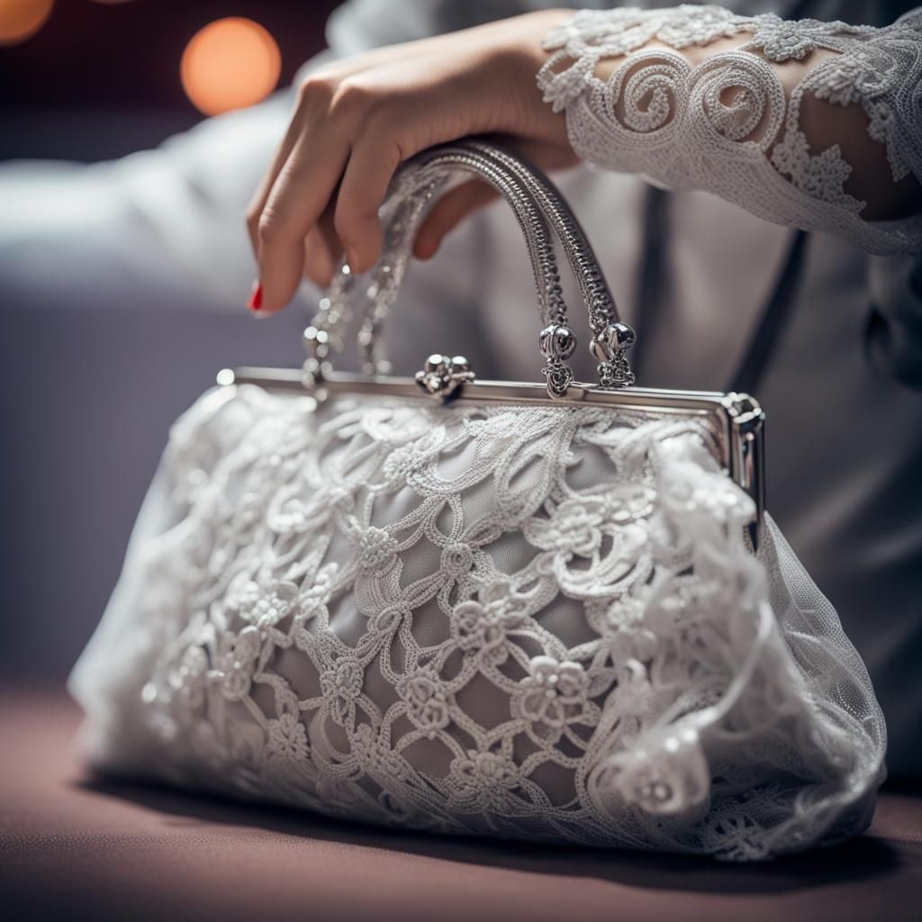 Silver lacy theater bag