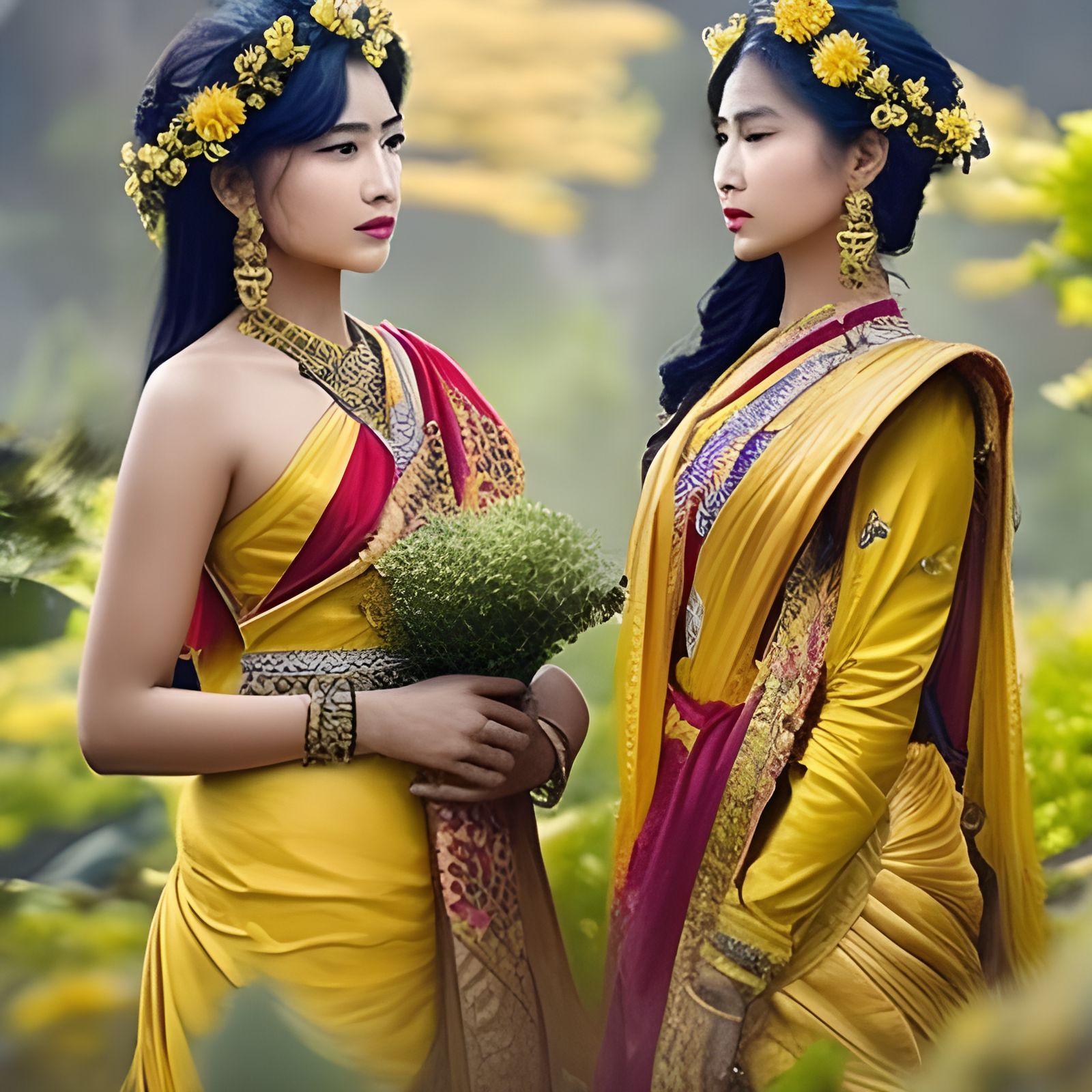 Sisters in the garden