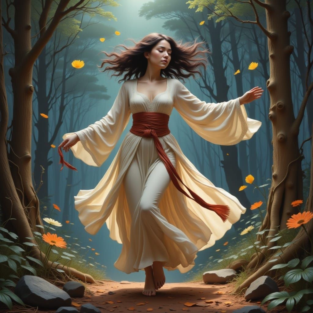 Latice relief carponase woman I care releases to the wilds, playfully dancing throughout space and time a song of free exultation tinker tic...