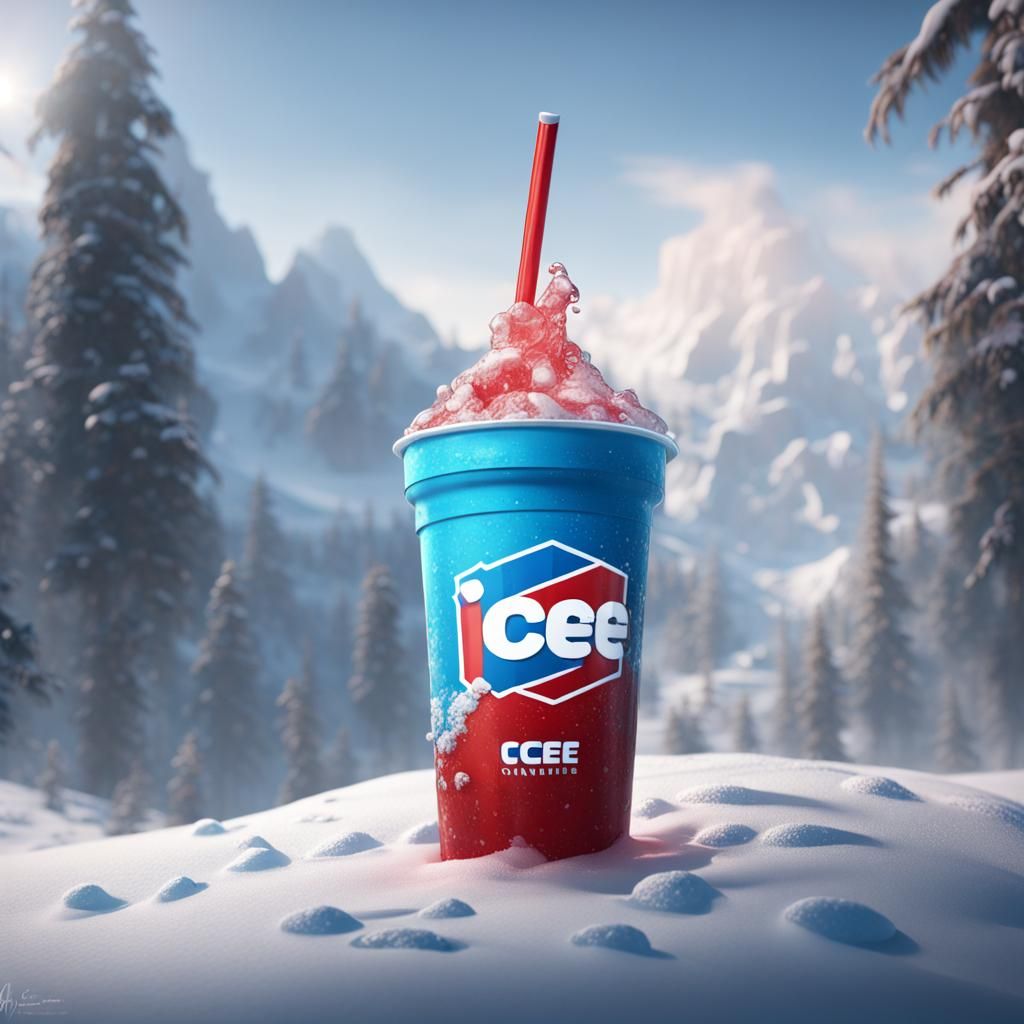 An ICEE drink, in the snow  by @Melon