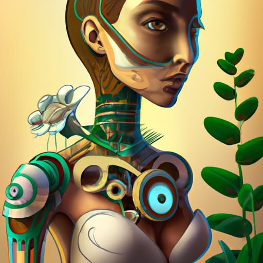 Female with some cybernetic implants