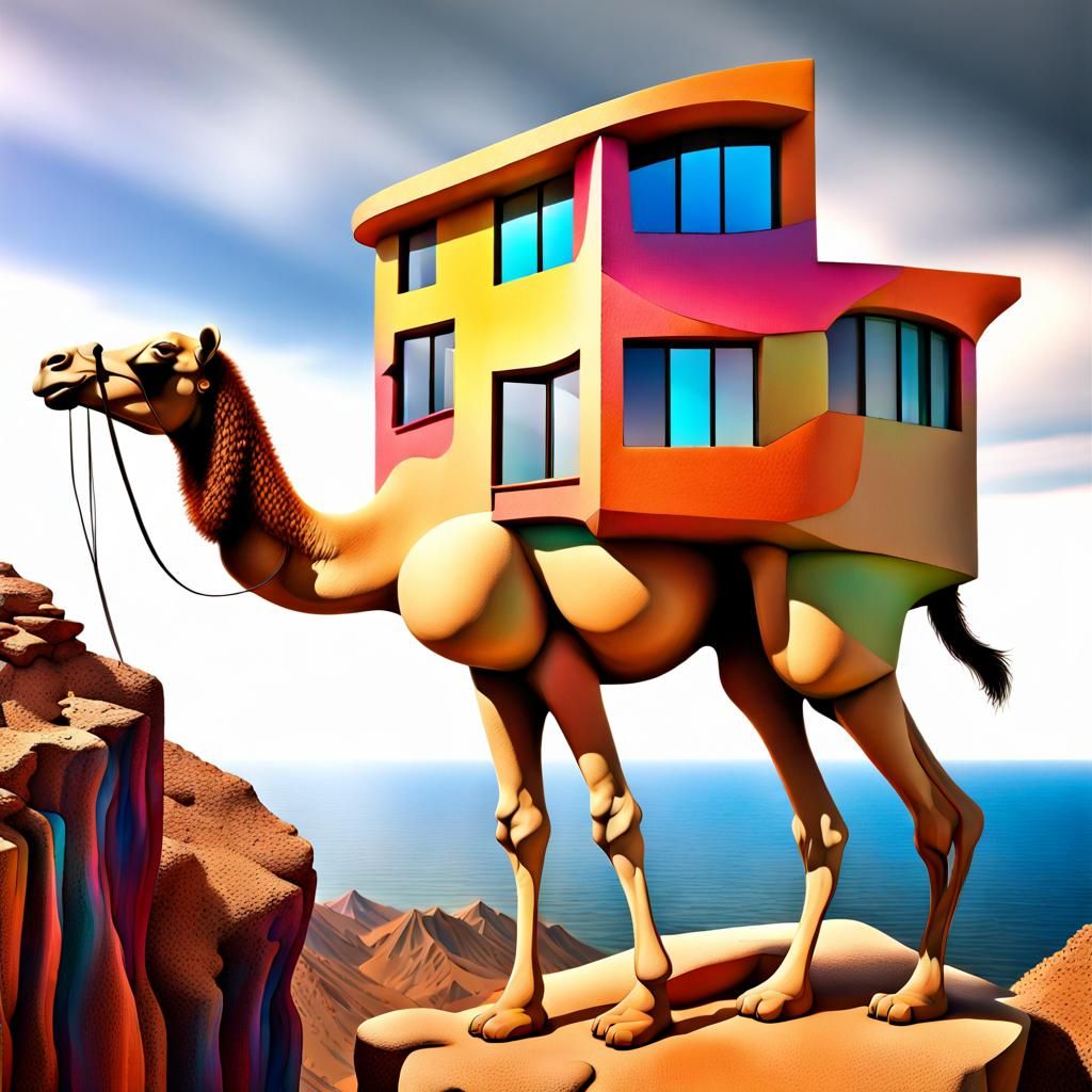 "a Camel shaped Abstract Home Architecture on top of a huge ...