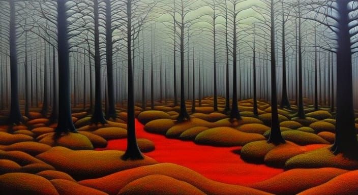 surreal autumn in Cartpathian forest