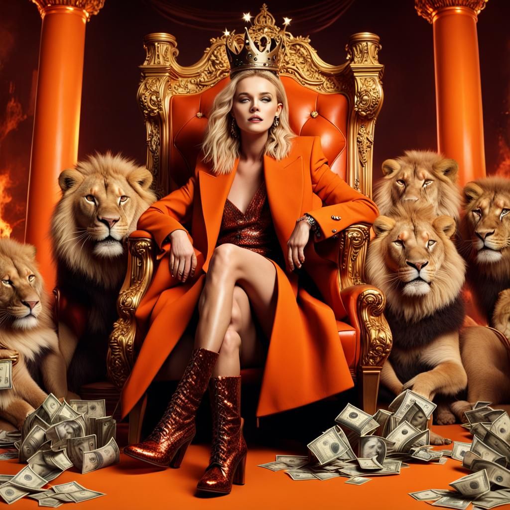 Zara Larsson jewellery boots earrings orange coat crown laug...