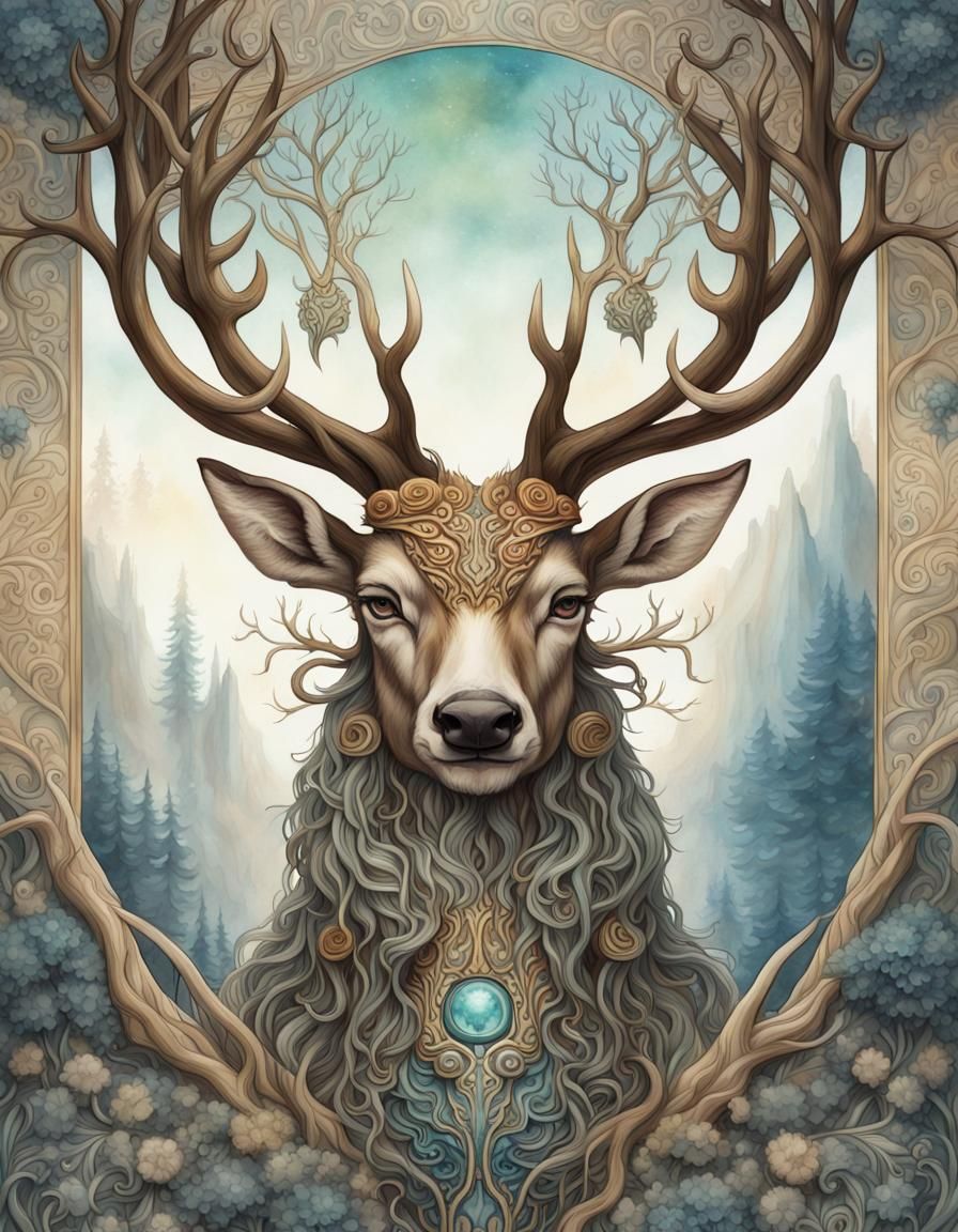 yggdrasil stag - AI Generated Artwork - NightCafe Creator