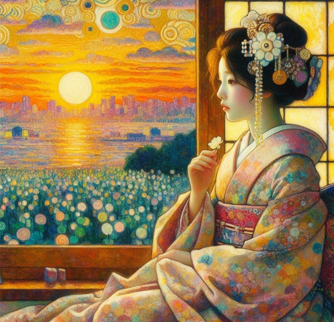 Watching the sun setting