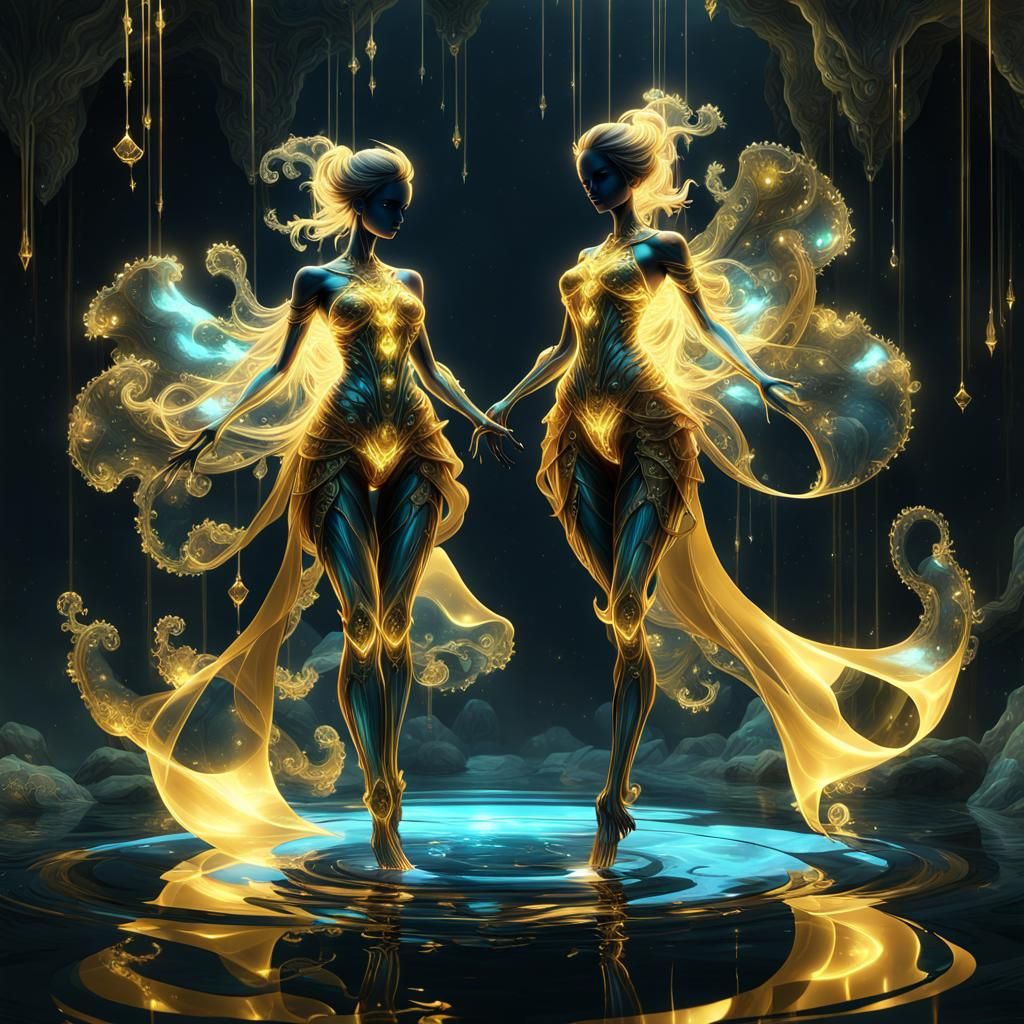Golden Strings in Bioluminescent Fractal Fantasy