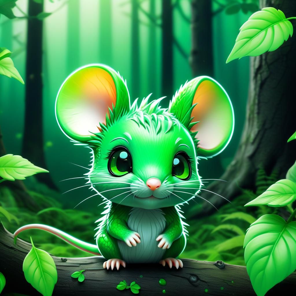 "I am a Cute Green Mouse!"
