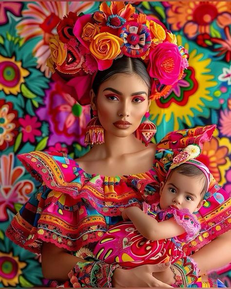 Mexican lady with her baby