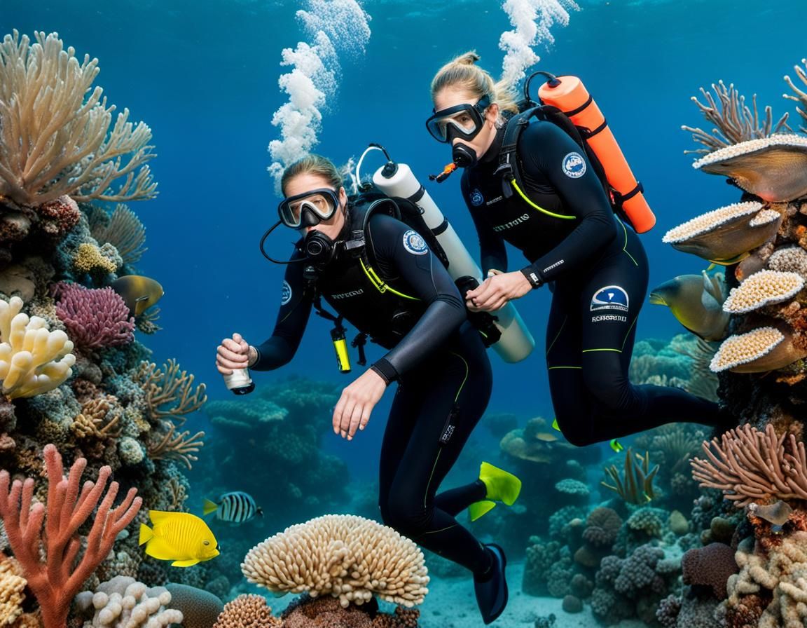 Studying the coral reefs