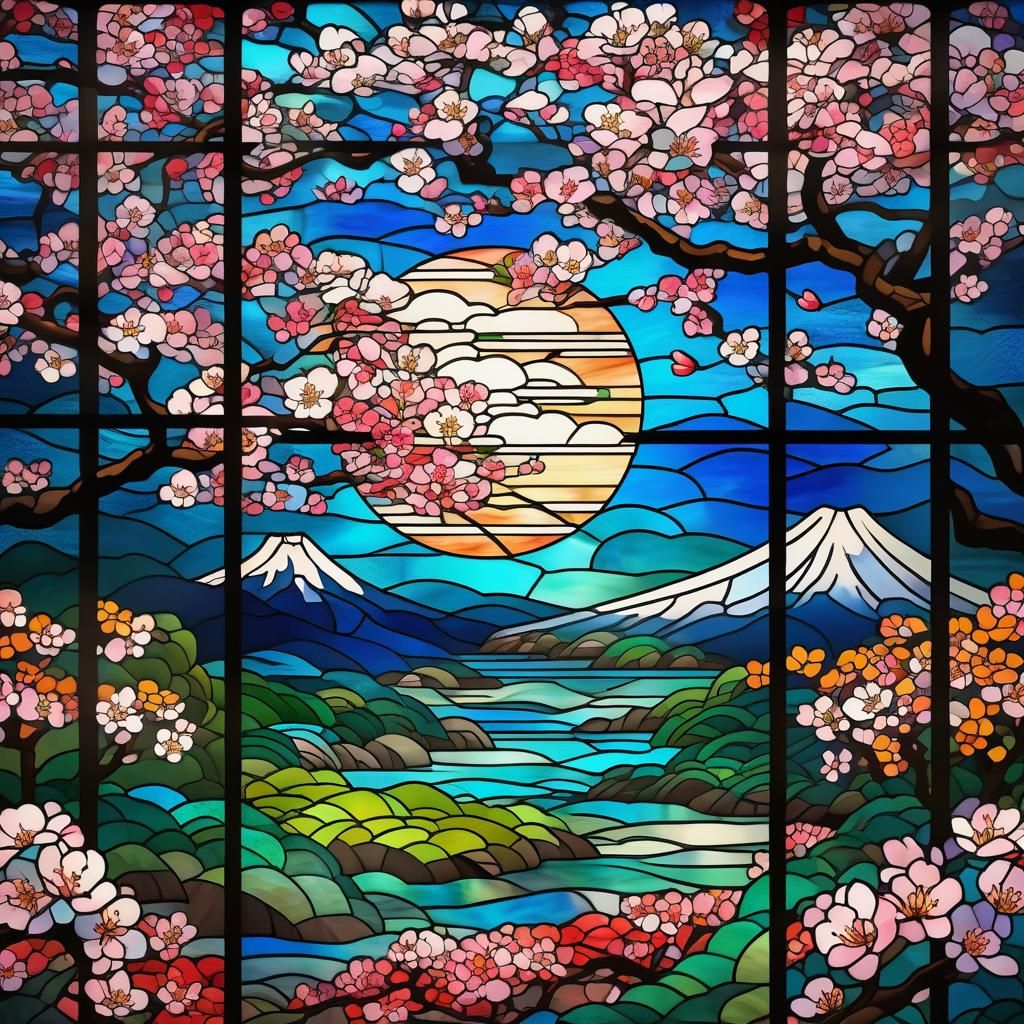 Beautiful Japanese Stained Glass  by @Tekmort