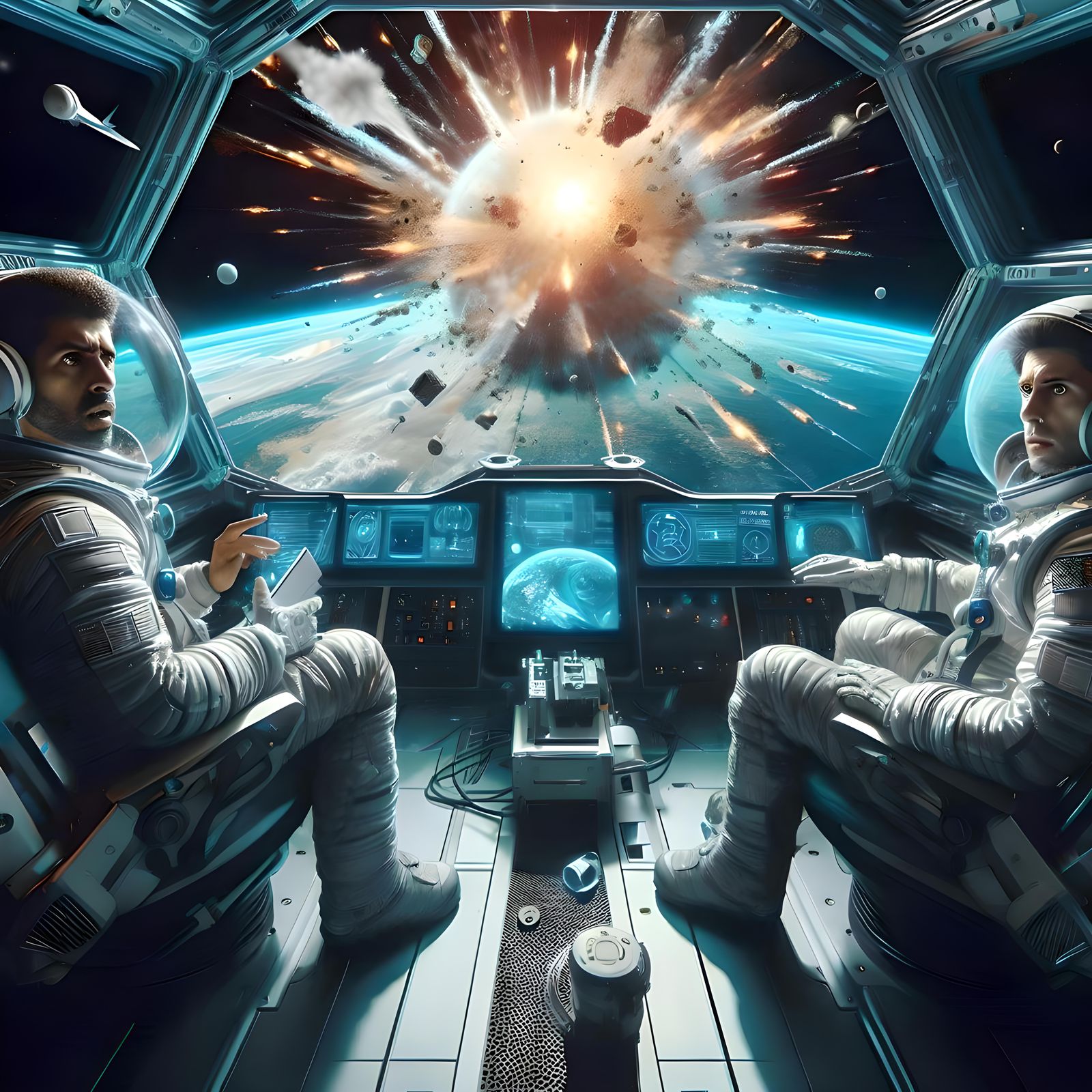 TWO USS NASA SPACE ODDESSY X4089 ASTRONAUTS ESCAPE A SPACE E...