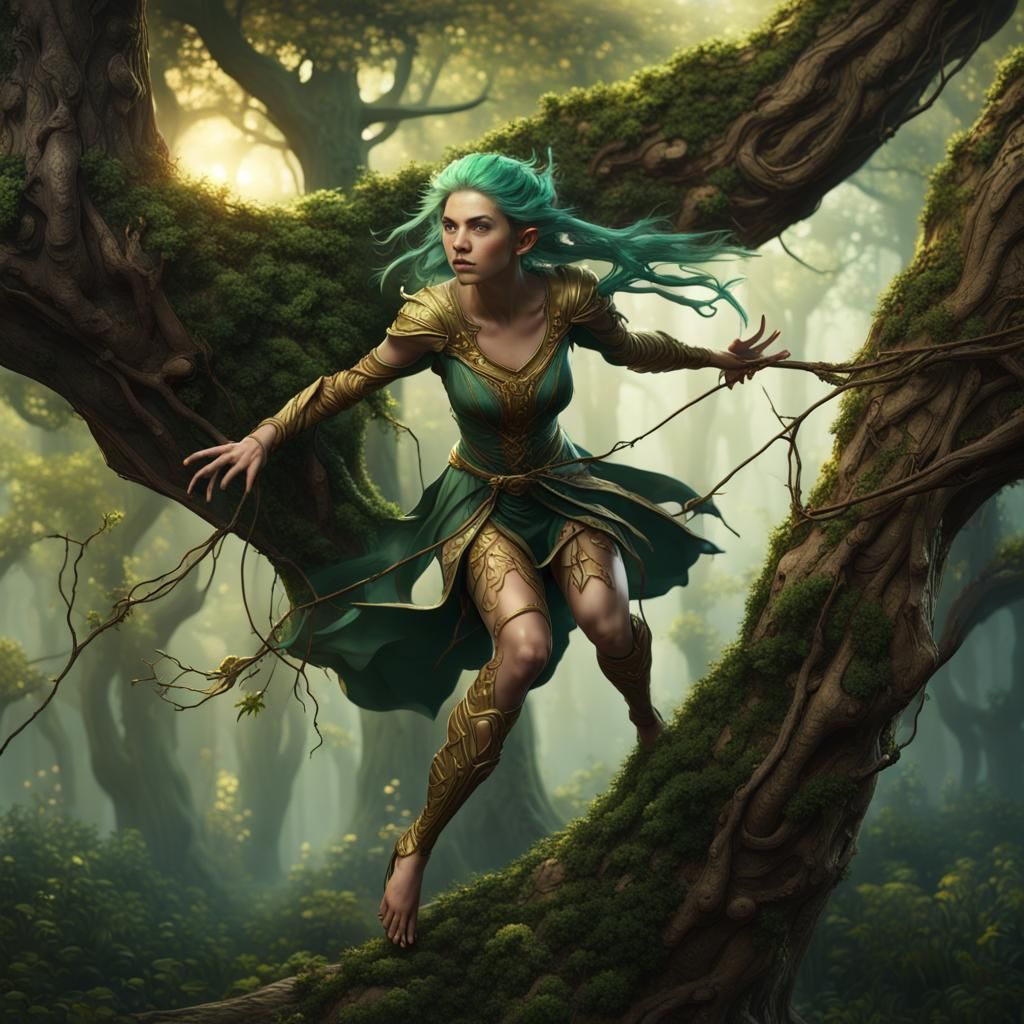 Female Wood Elf Forest Adventure in Fantasy Art