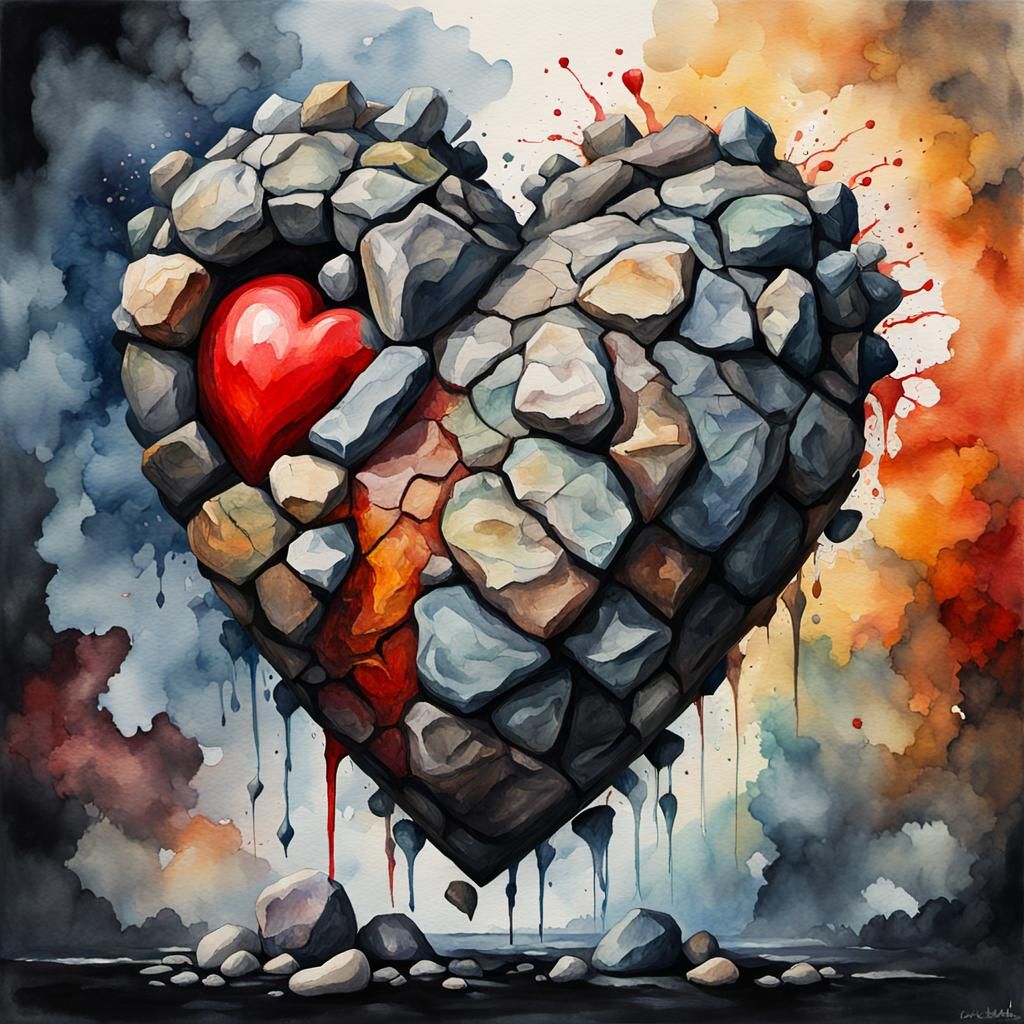 Heart made of rocks