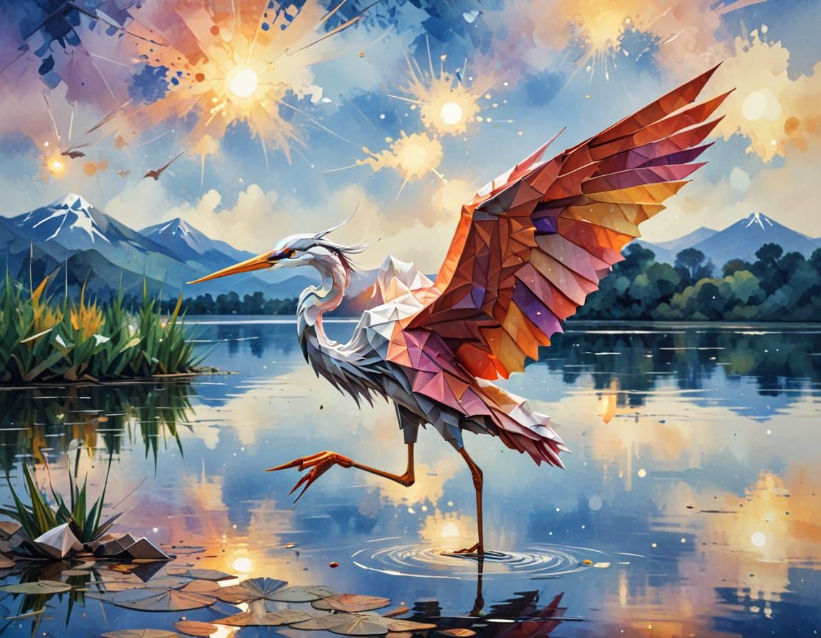 Paper Heron.  by @proofman