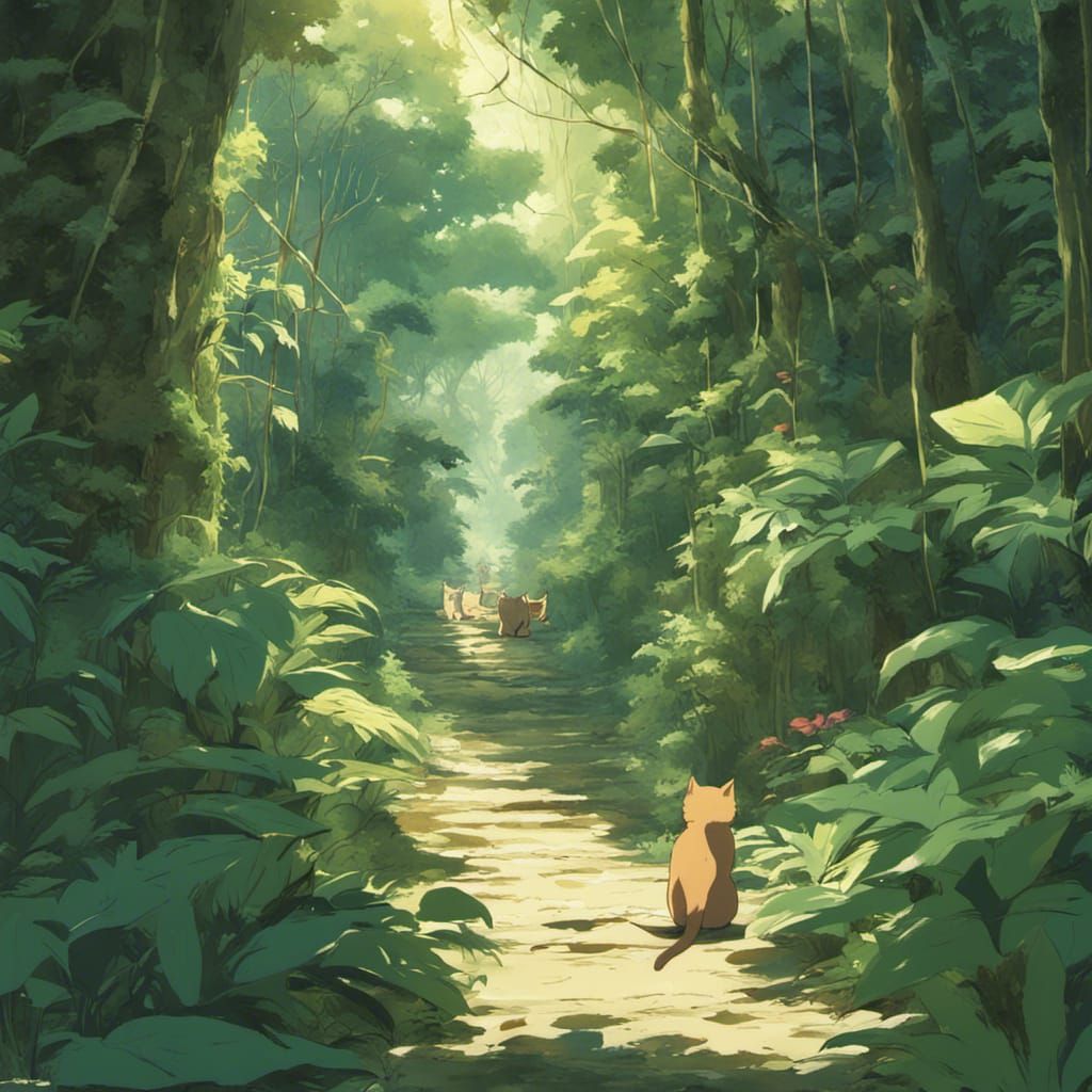 Jungle of anime cats - AI Generated Artwork - NightCafe Creator