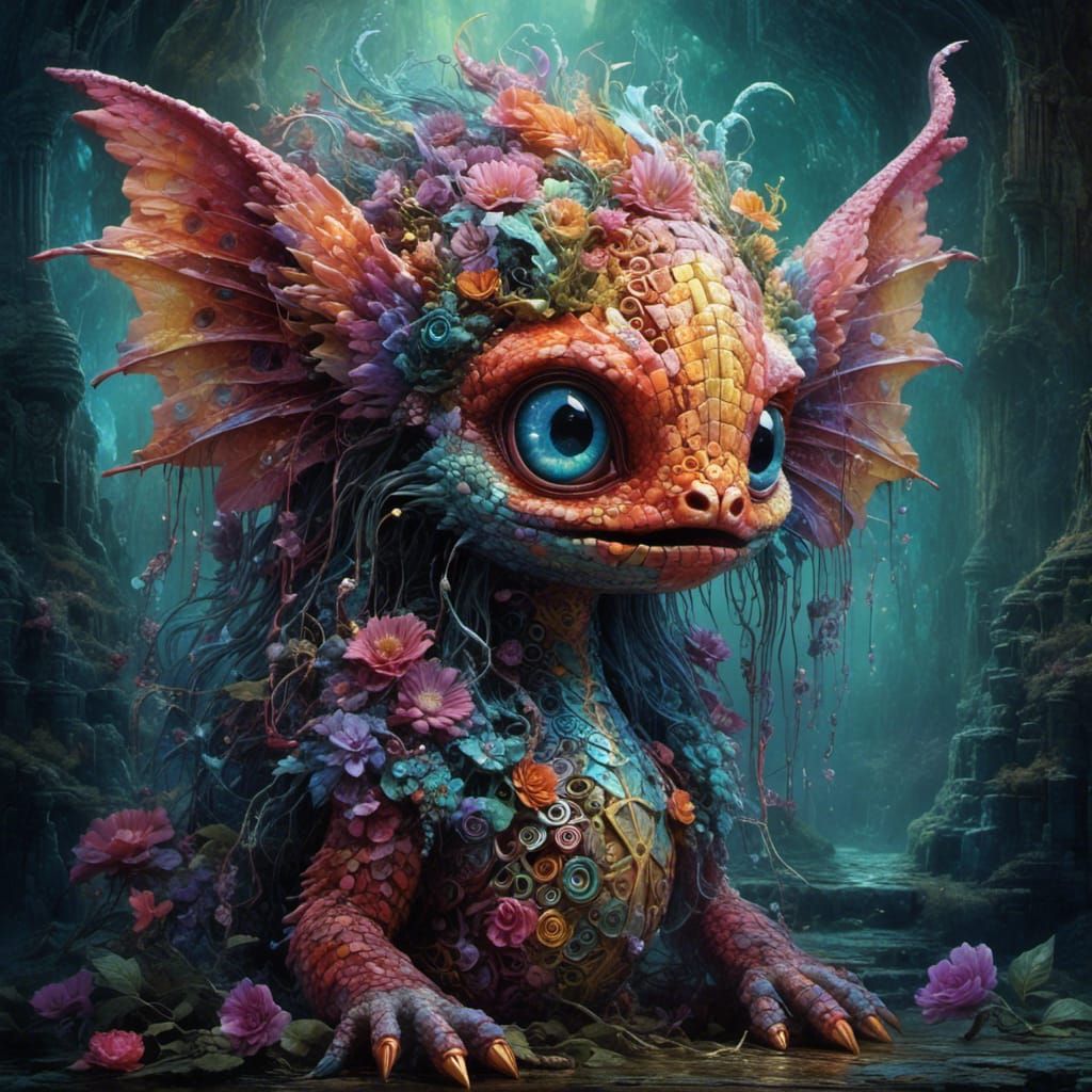 Cute creature in a cave
