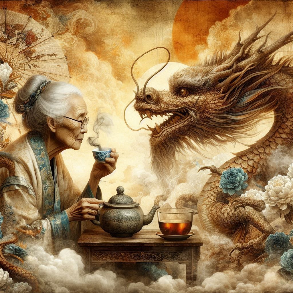 Tea with the Dragon  by @Wry