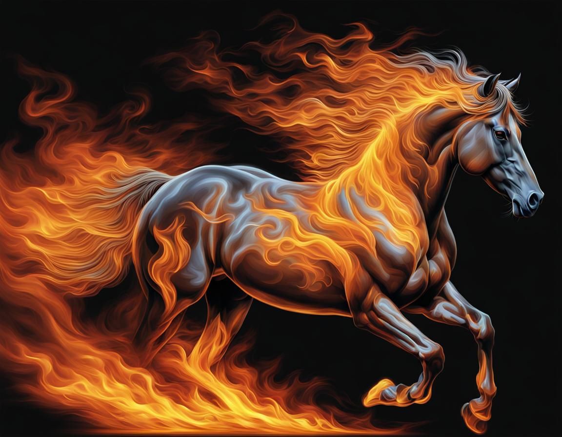 Flaming Horse - AI Generated Artwork - NightCafe Creator