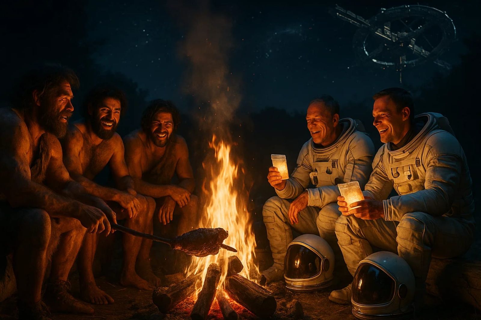 Caveman Astronauts at the Campfire