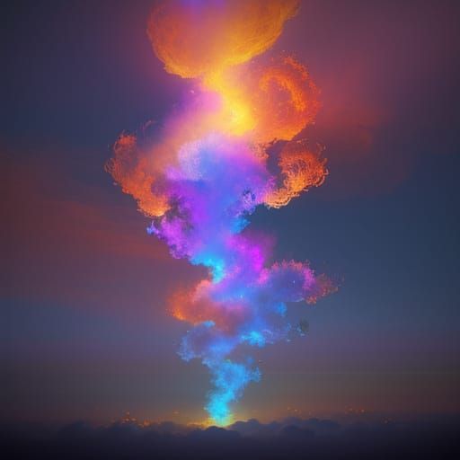 Abstract Fire in Divine Heavenly Clouds