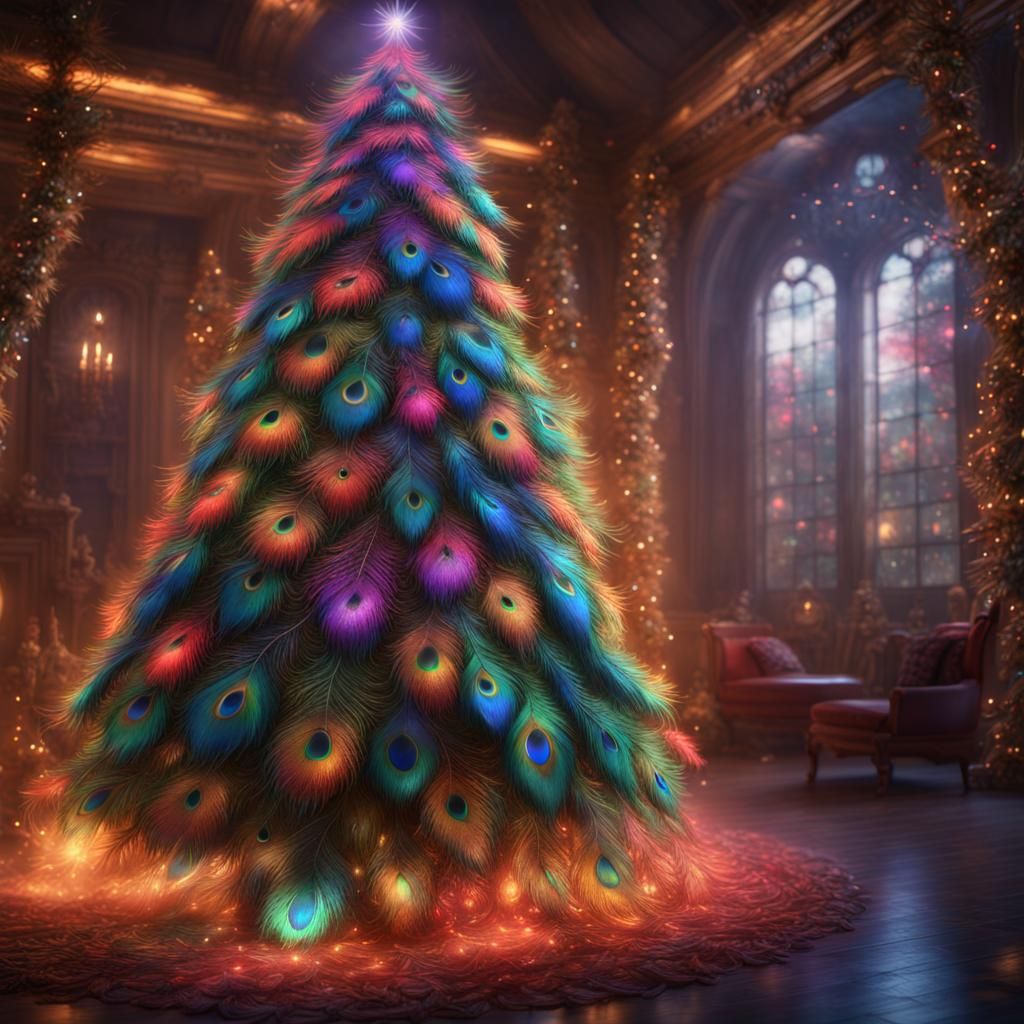 Peacock Feather Christmas Tree  by @BasqueLady