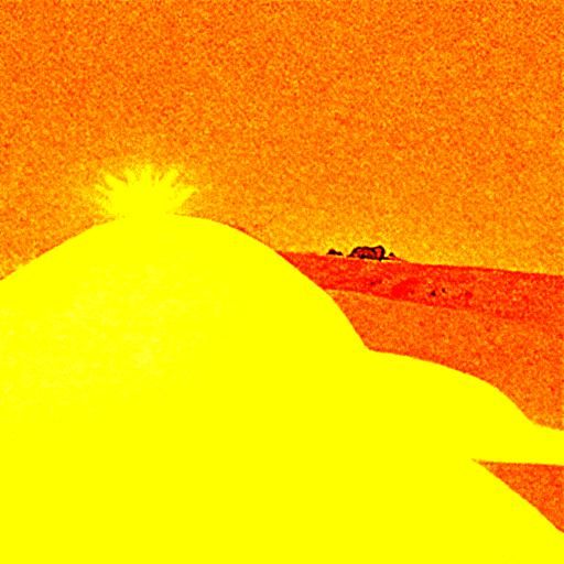 Scorched desert in blazing heat