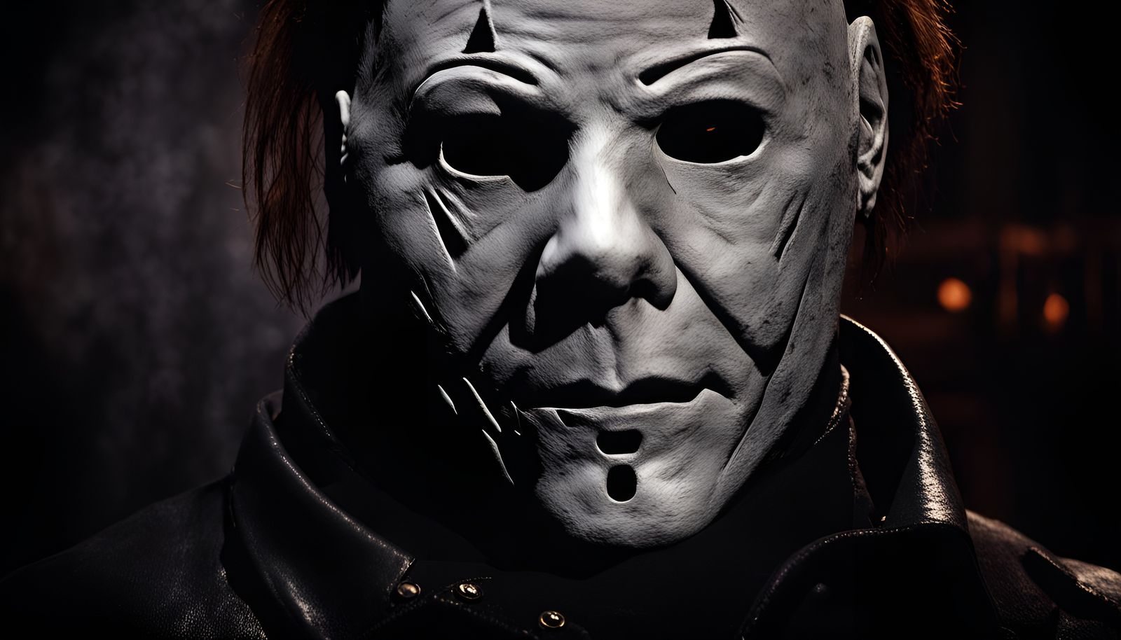 Michael Myers with burnt mask:: in black outfit:: - AI Generated ...