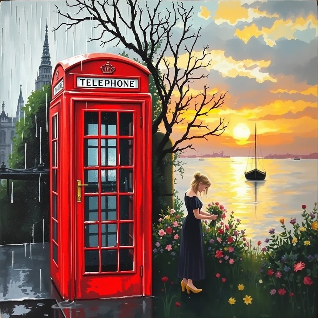 The famous red phone booth  by @donna