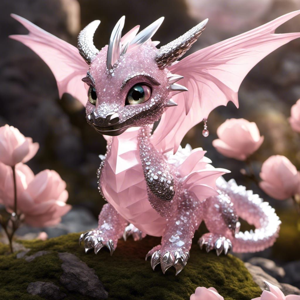 Rose Quartz Dragon - AI Generated Artwork - NightCafe Creator