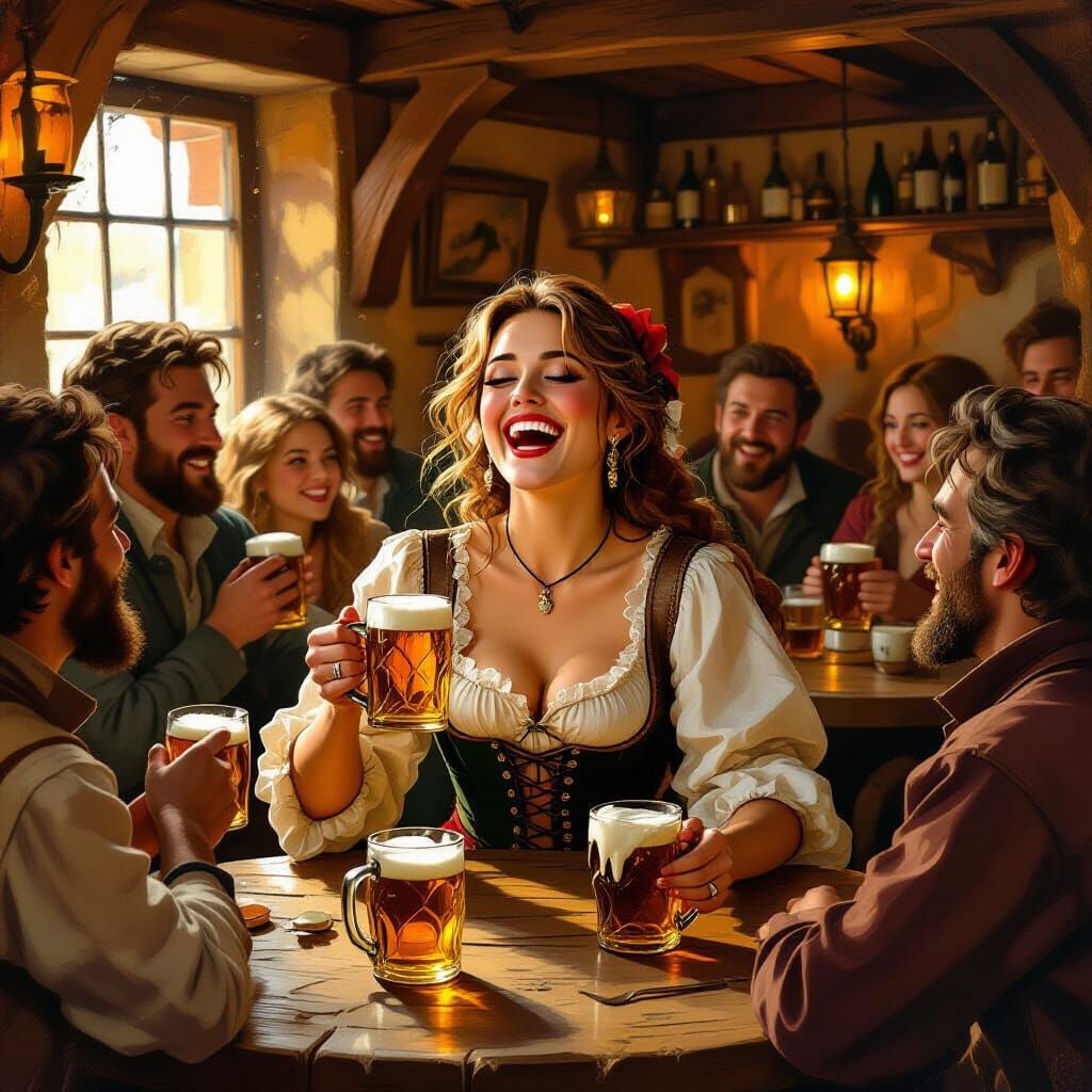 A smoke filled tavern, with a jolly crowd singing  by @Macs designs