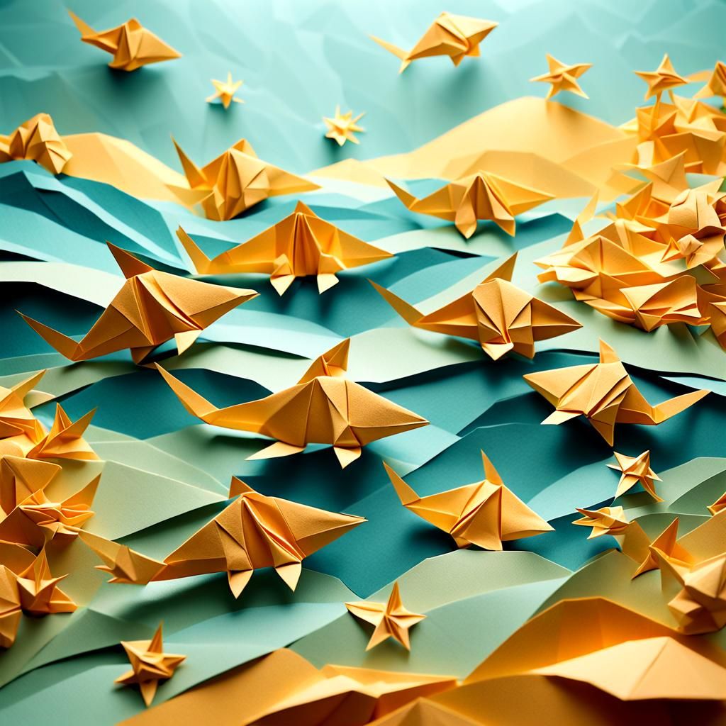 Hopeful Marine Life Rescue in Papercraft Style