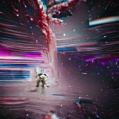 An astronaut dying in space