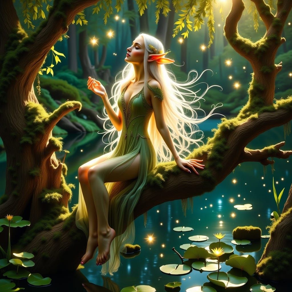 <lora:Elf Style Flux:1.0> 