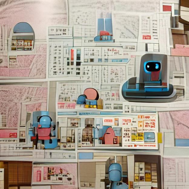 Cute technological robots invade the futuristic Japanese cit...