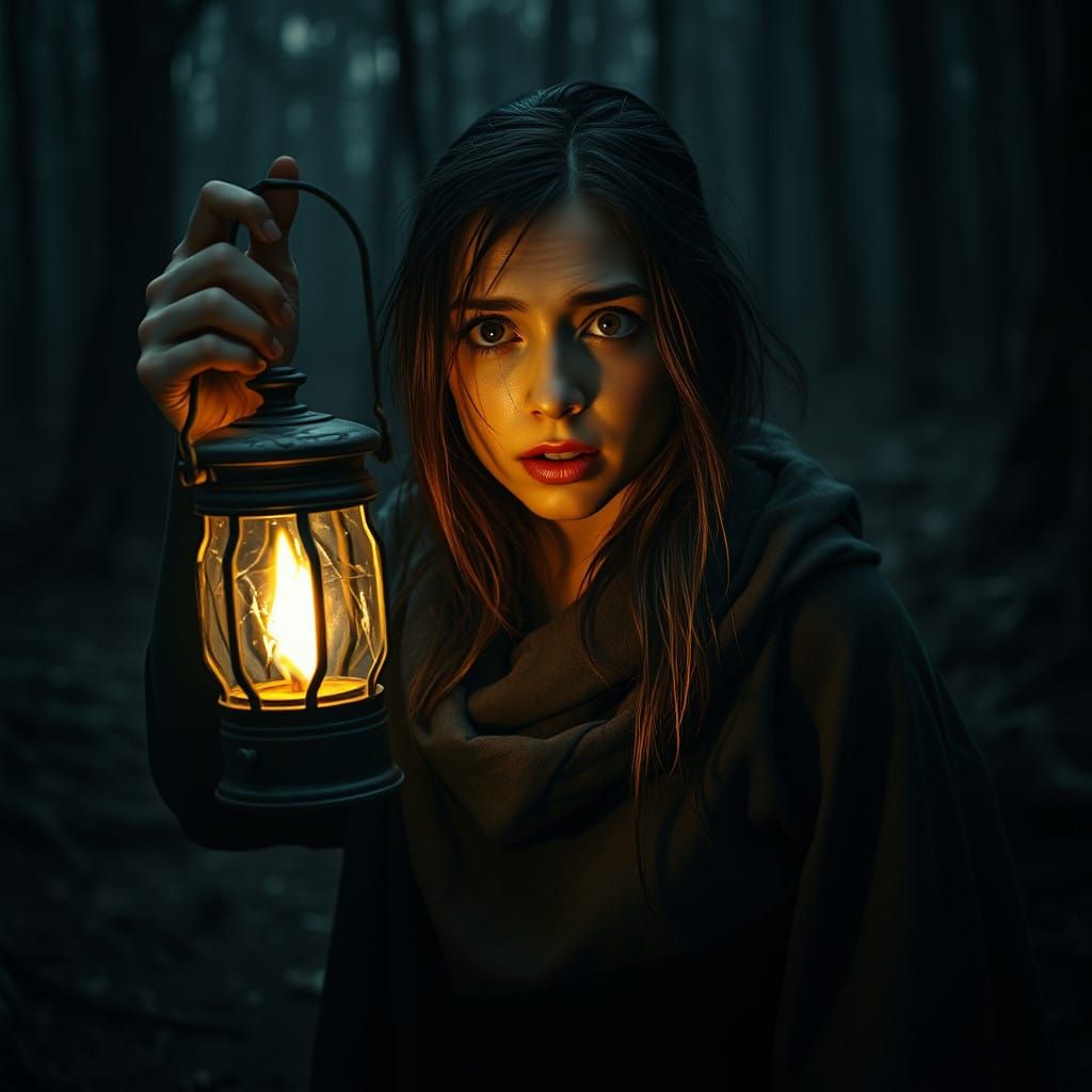 A Flicker of Fear in the Forest  by @greenygreens