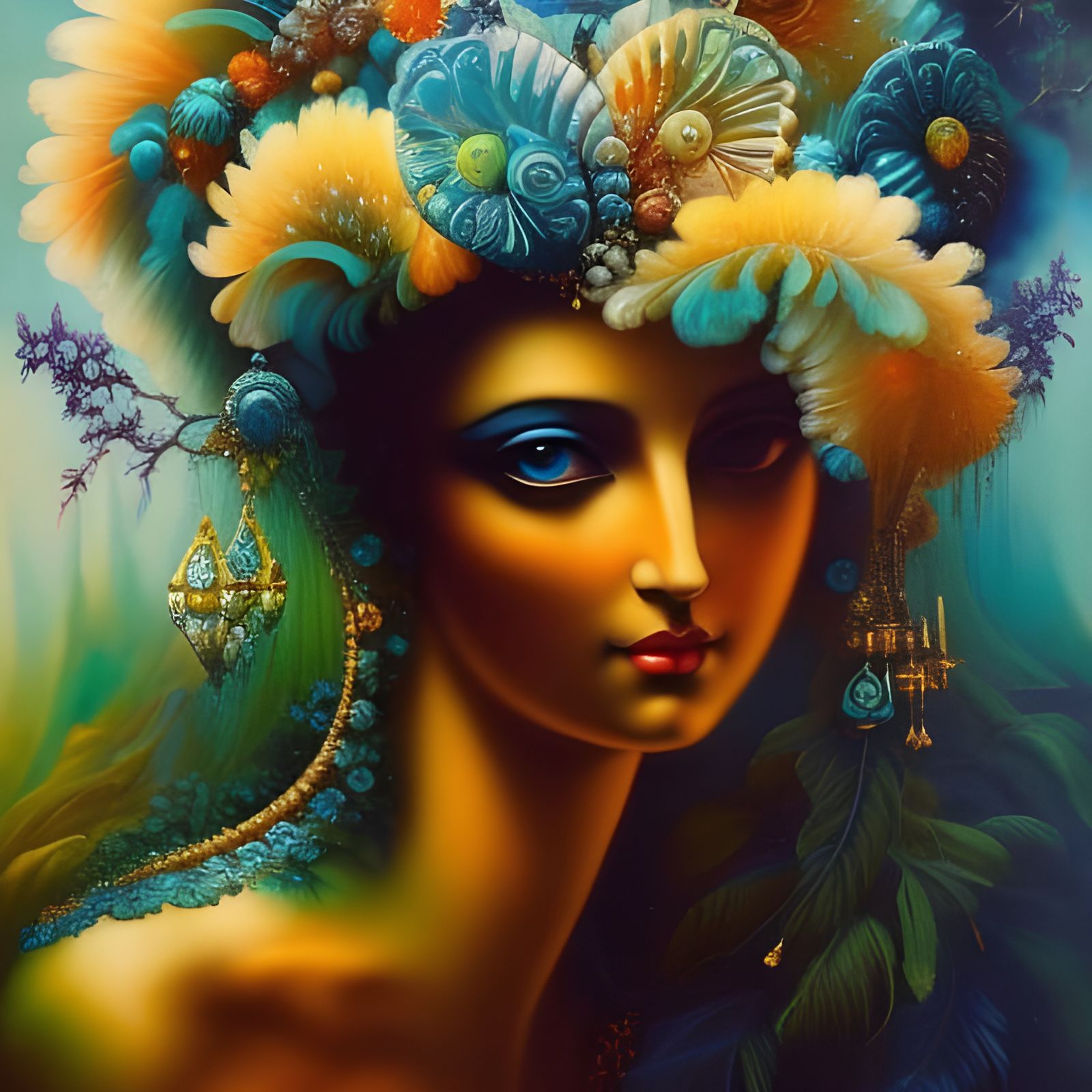 Peacock Goddess - AI Generated Artwork - NightCafe Creator