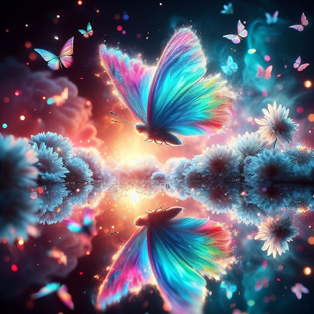 Glowing butterflies