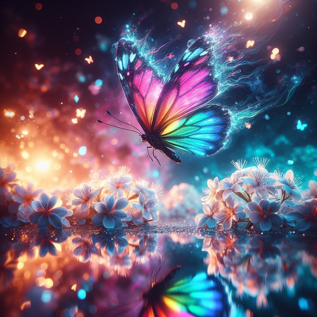 Glowing butterflies