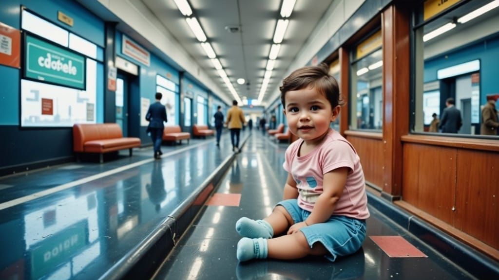 A pretty cute baby<lora:Old photo-portrait2:1.0> vintage 