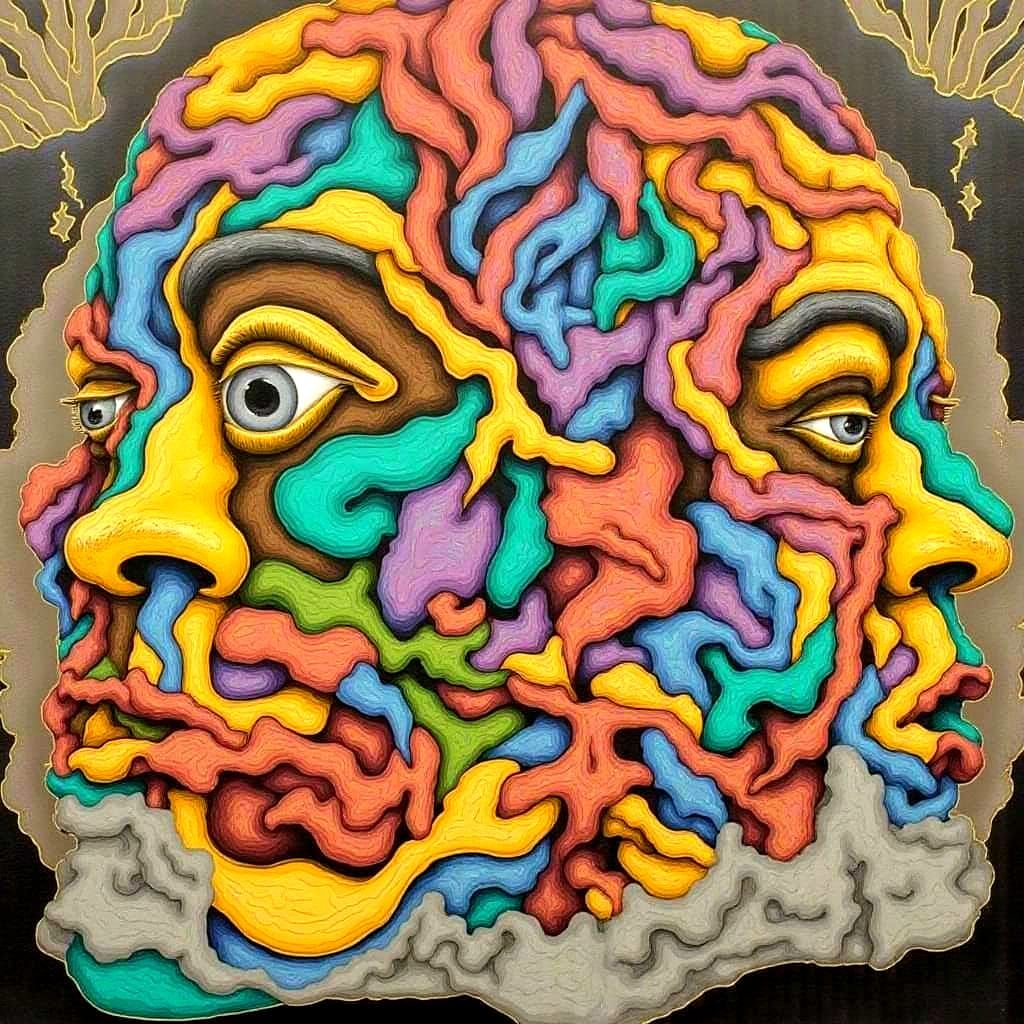 "Indecisive" 

<lora:Color The Unexpected:1.0> <lora:Chicago Imagists:1.0> Завораживающий селфи-снимок молодой светлокожей женщины, расположенной в центре ...