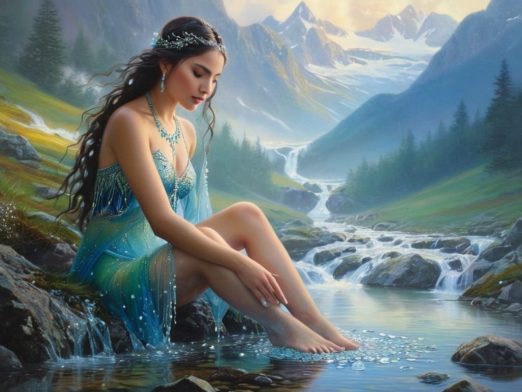 Washing her feet