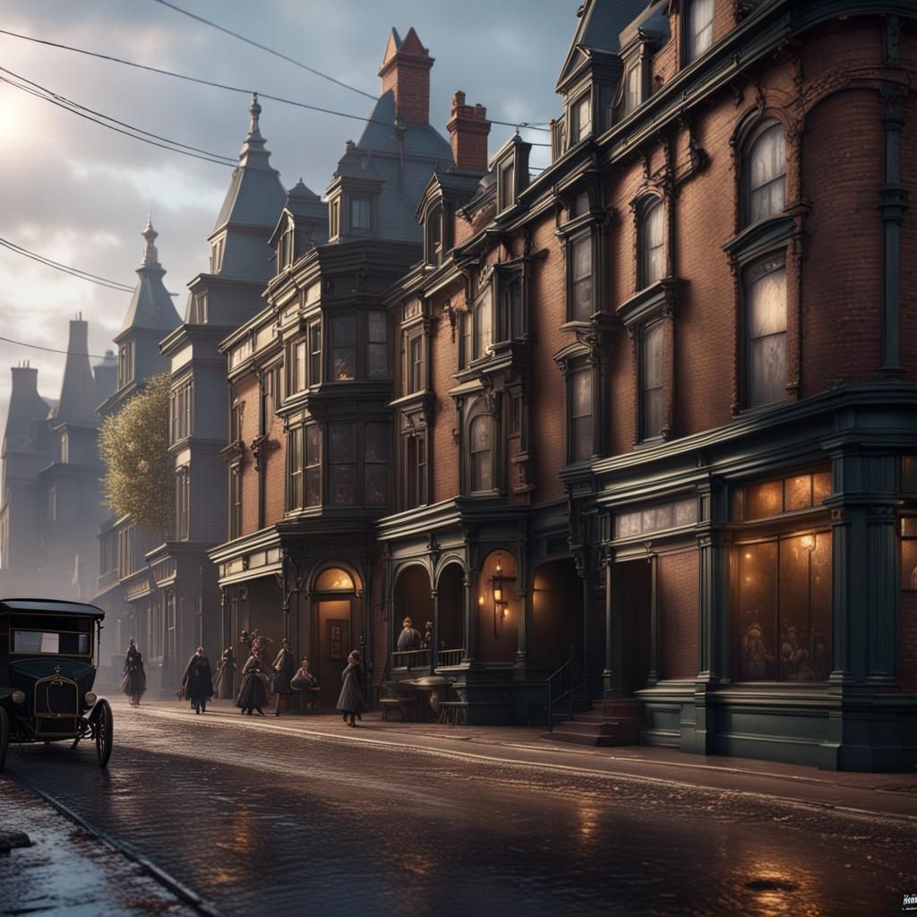 Realistic Victorian street scene - AI Generated Artwork - NightCafe Creator