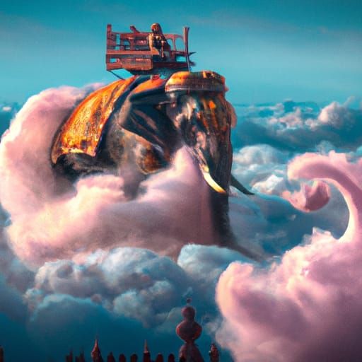 Cloud riding an elephant in India