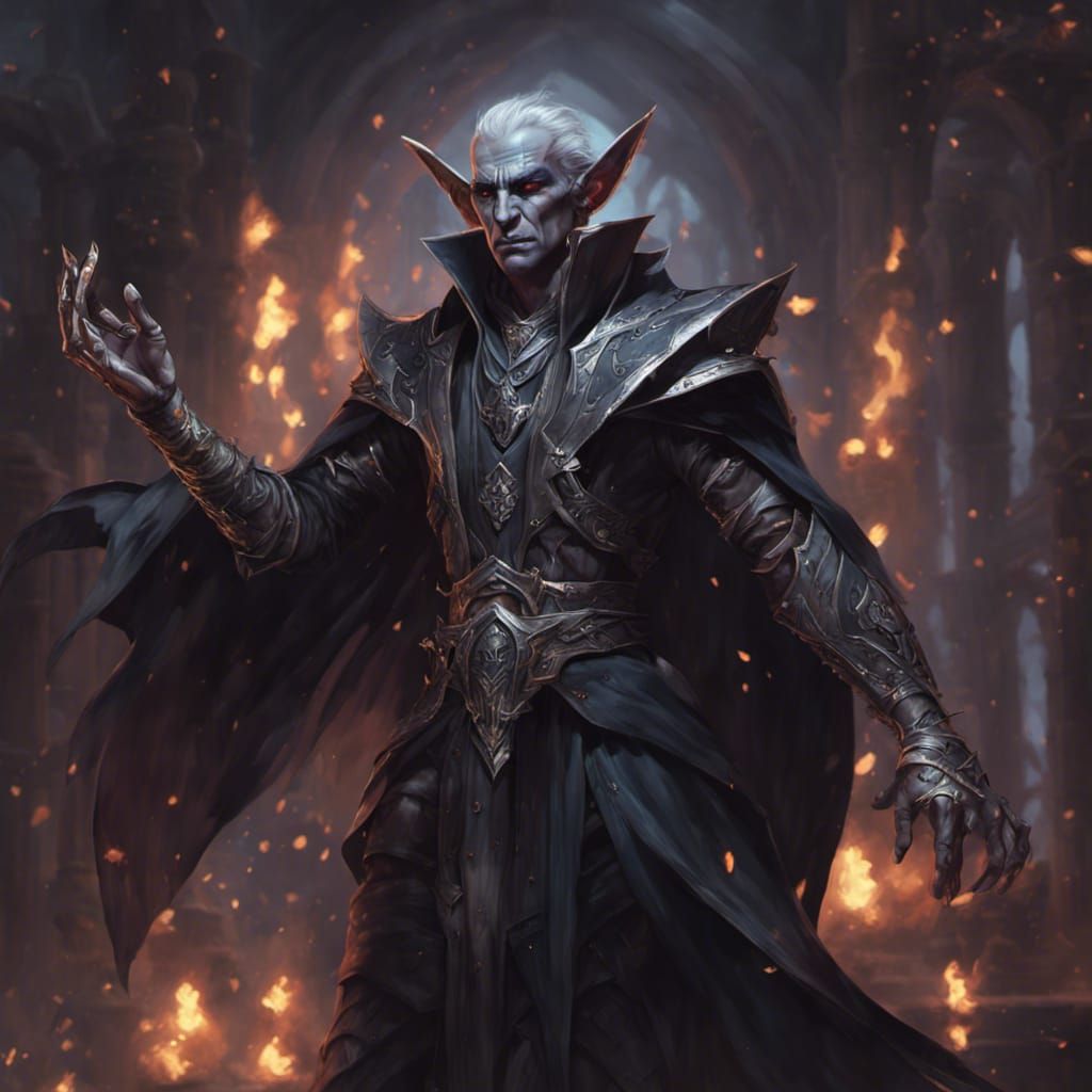 Male dark Elf Warlock DND - AI Generated Artwork - NightCafe Creator