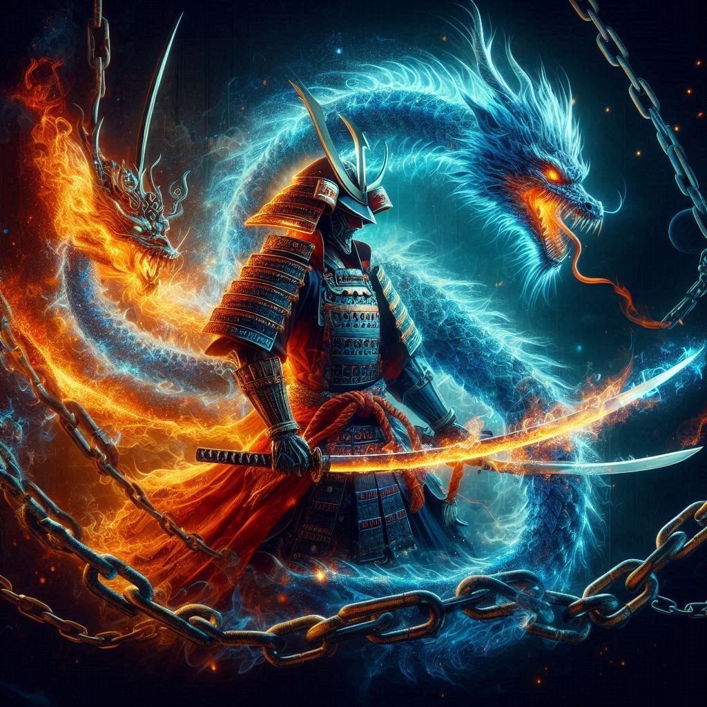 Samurai sword spirit fire