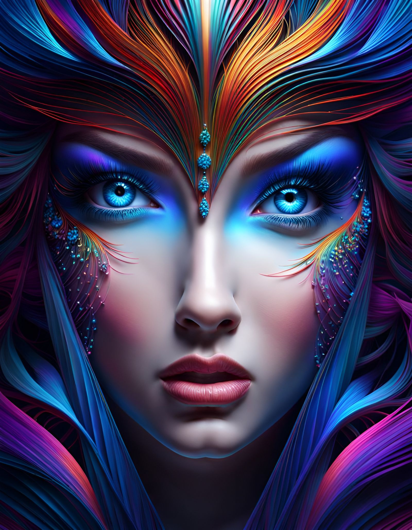 Beautiful Intense Blue Eyes - AI Generated Artwork - NightCafe Creator