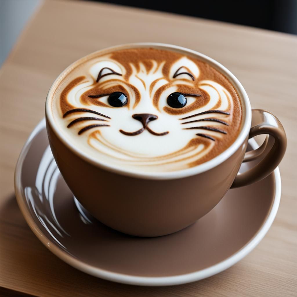 Cat-face latte art